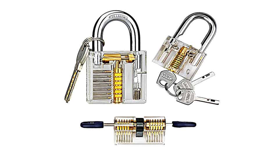 Transparent Practice Lock Set