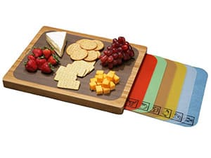 Seville Classics Bamboo Cutting Board With Mats