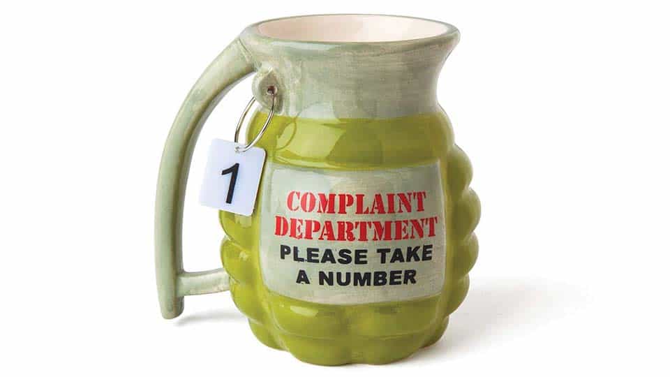 Grenade Shaped Complaint Department Coffee Mug