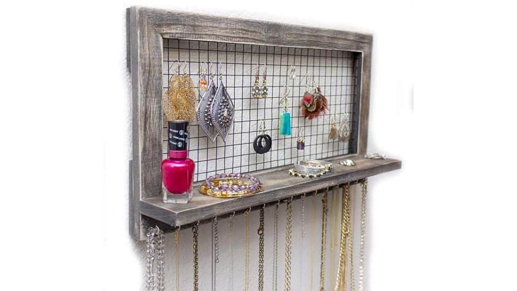 Rustic Wooden Wall Mount Jewelry Organizer Cool Things to Buy 247