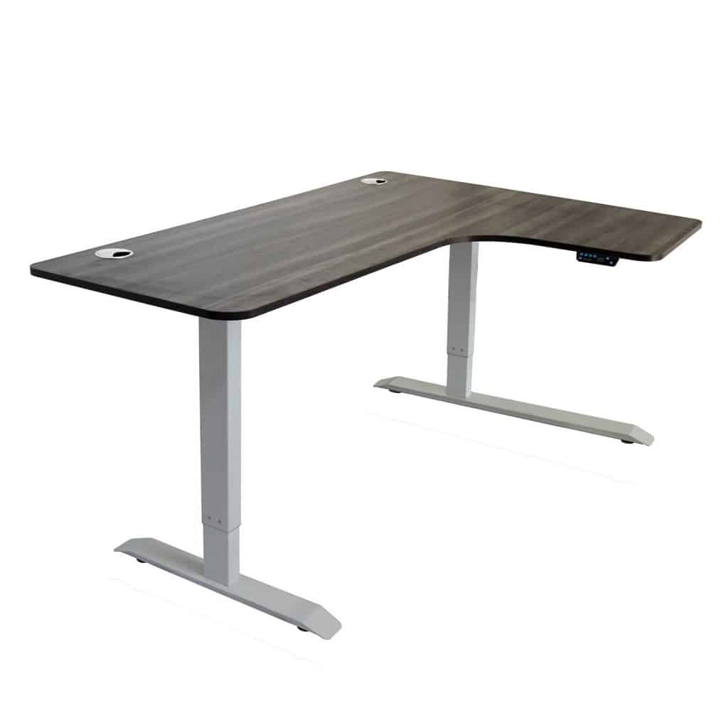 Caesar Hardware Adjustable Sit to Stand L-Shaped Desk