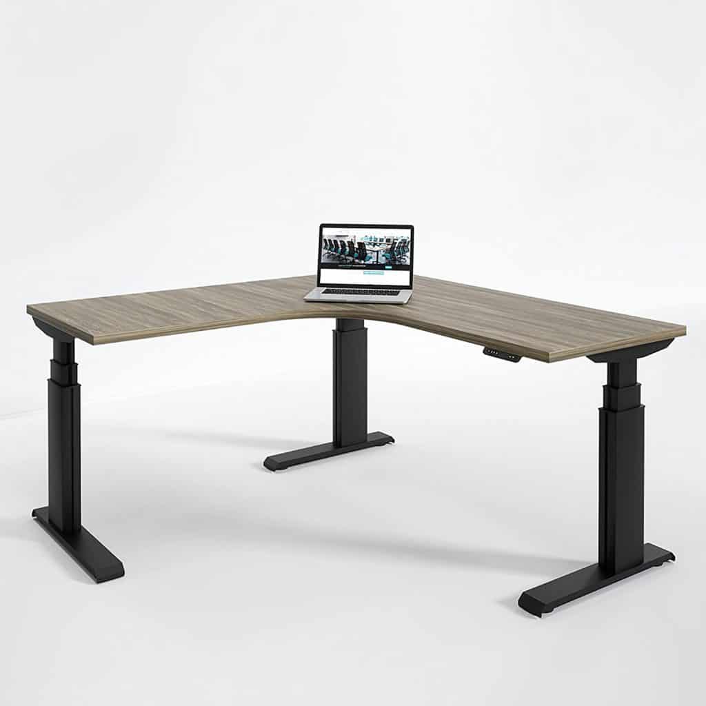 RightAngle Elegante Electric Height Adjustable Standing Corner Desk