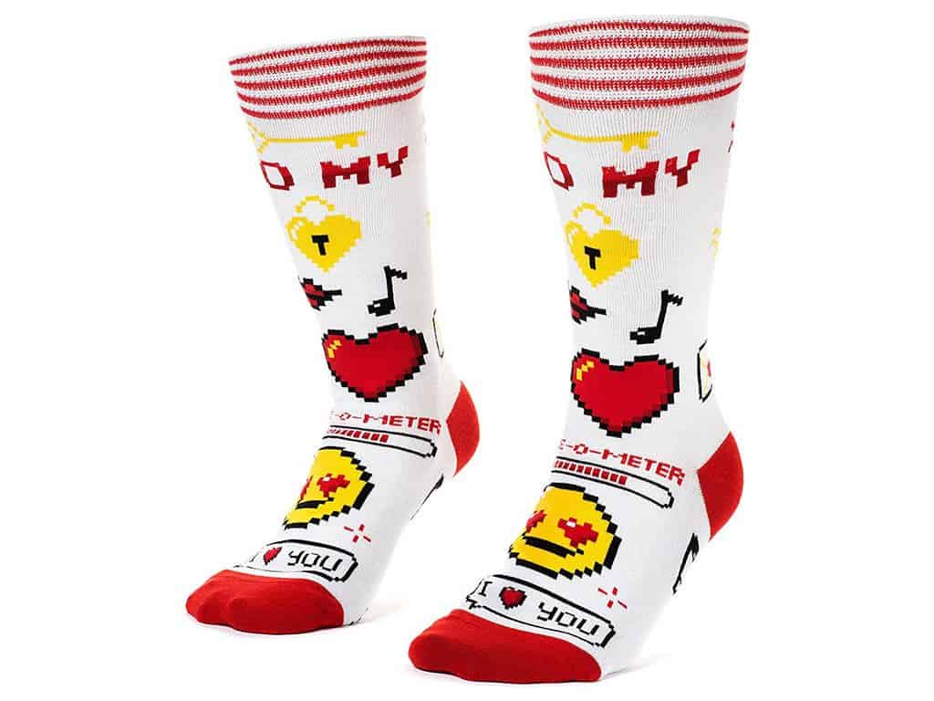 8-Bit Love and Heart Design Socks