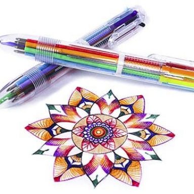 Multicolor Pen: 6-in-1 Retractable Ballpoint Pen